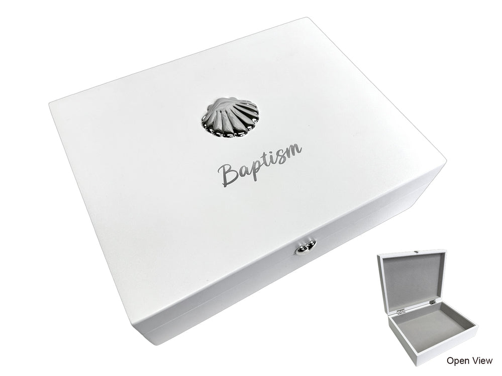 Baptism Memory Keepsake Box - White