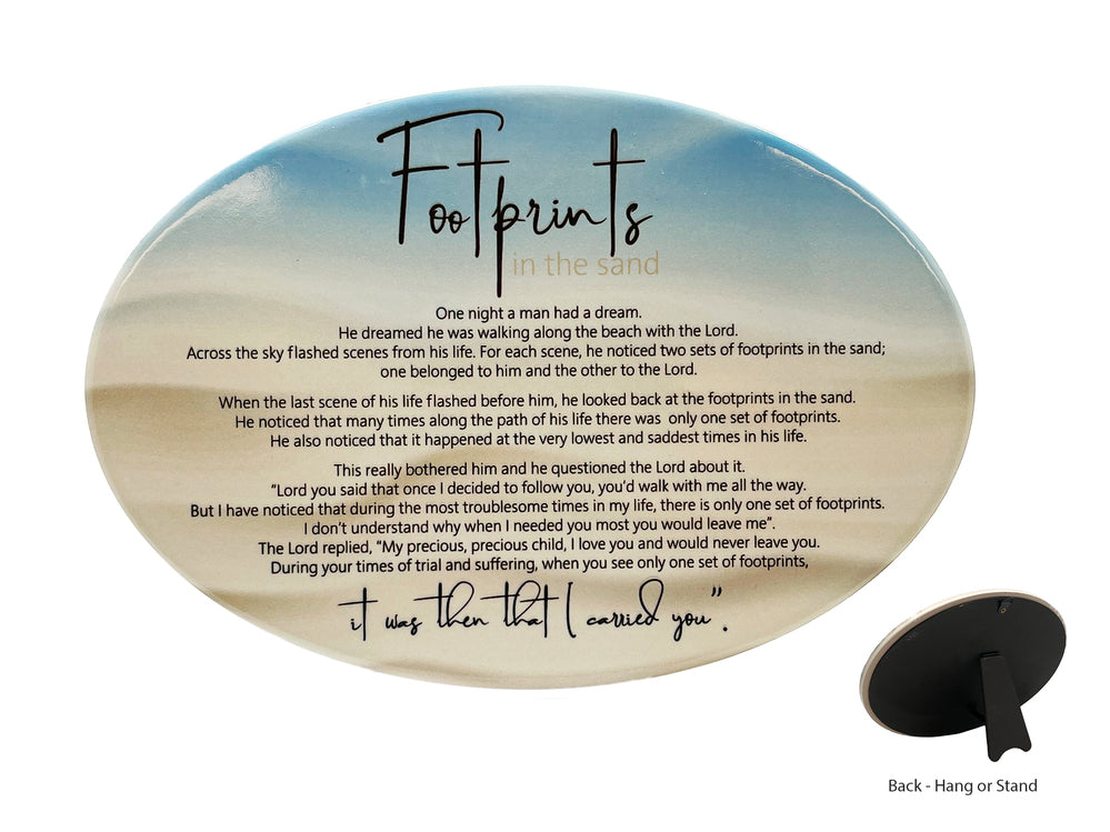 Home Warmer Ceramic Oval Plaque - Footprints
