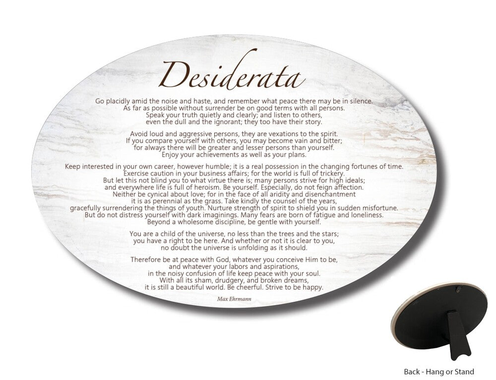 Home Warmer Ceramic Oval Plaque - Desiderata