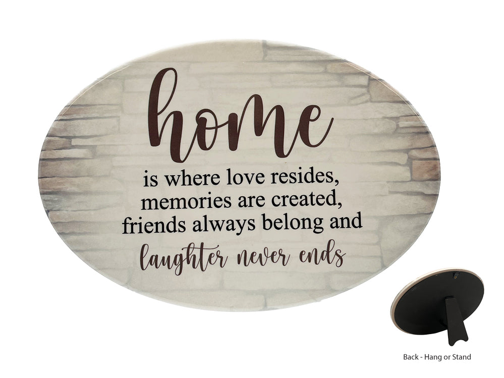 Home Warmer Ceramic Oval Plaque - Home