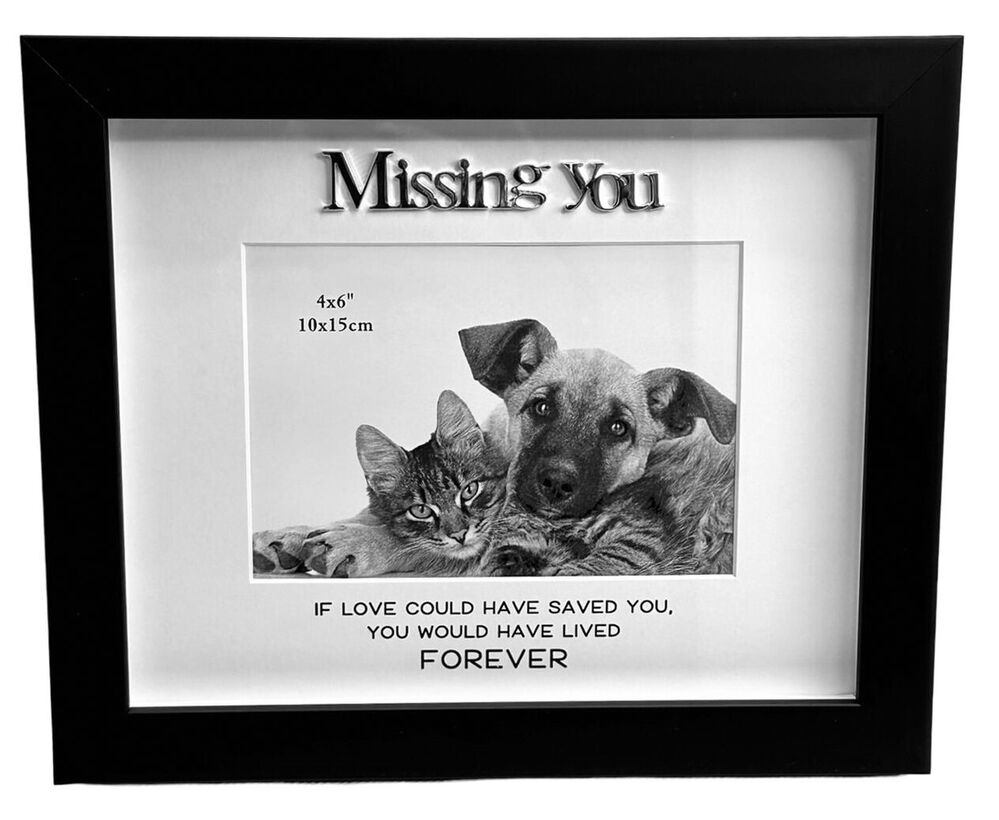 Black Pet Frame - Missing You 4x6inch
