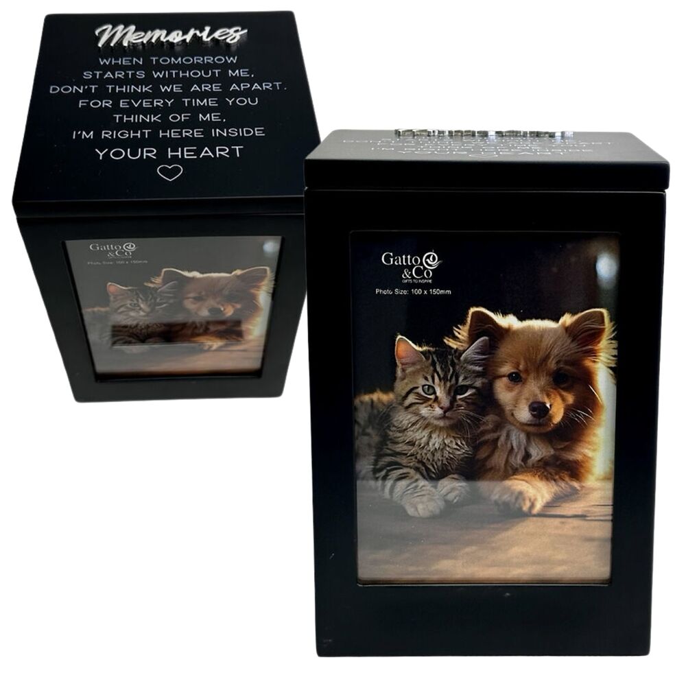 Black Pet Keepsake Box with Photo 6x4inch
