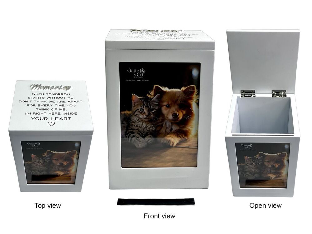 White Pet Keepsake Box with Photo 6x4inch