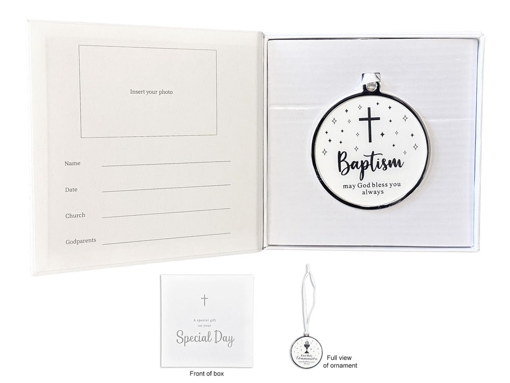 Baptism Ornament with Record in Gift Box