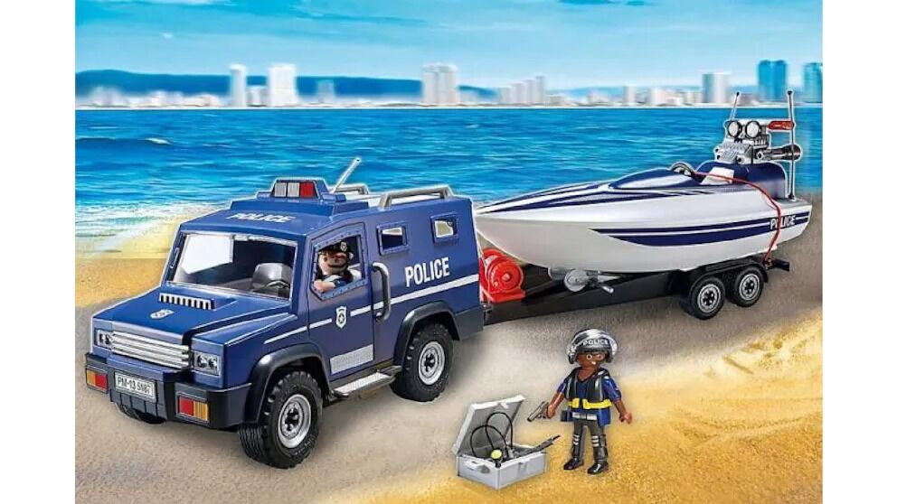 Playmobil City Action - Police Truck with Speedboat