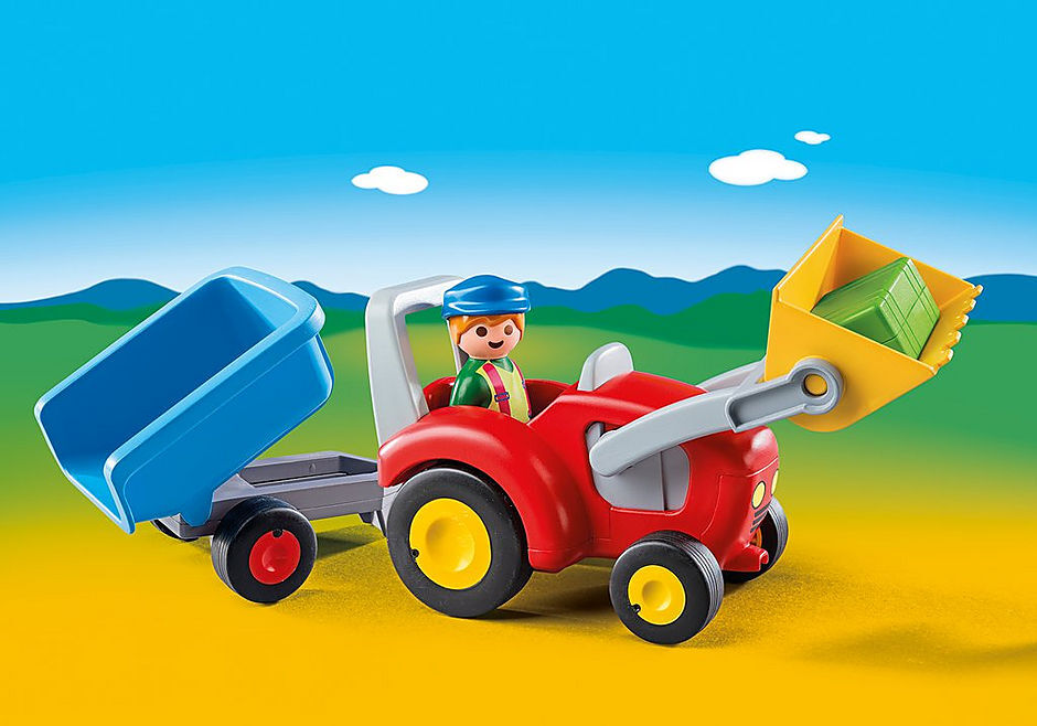 Playmobil 1.2.3 - Tractor with Trailer