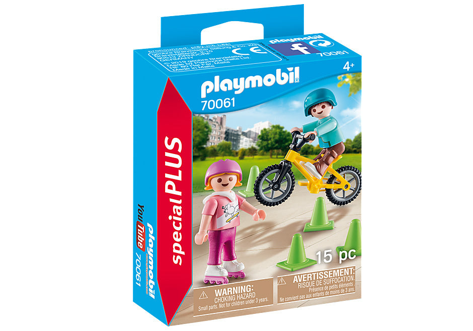 Playmobil Action - Children with Skates and Bike