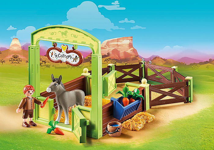Playmobil Spirit Riding Free - Snips & Señor Carrots with Horse Stable