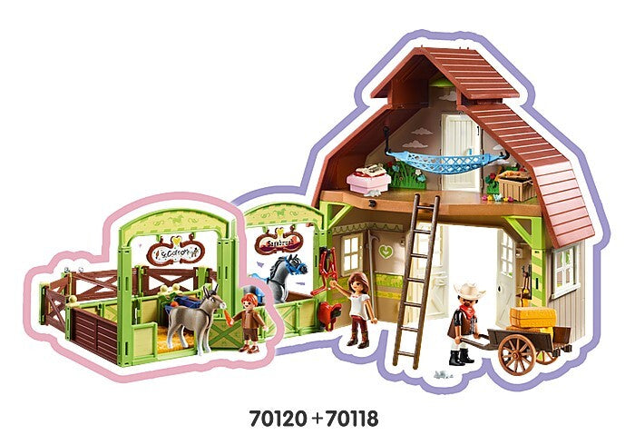Playmobil Spirit Riding Free - Snips & Señor Carrots with Horse Stable