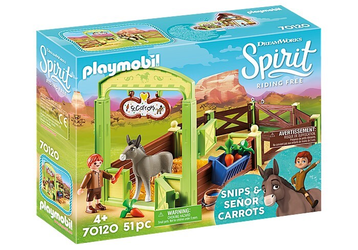 Playmobil Spirit Riding Free - Snips & Señor Carrots with Horse Stable