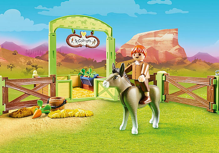 Playmobil Spirit Riding Free - Snips & Señor Carrots with Horse Stable