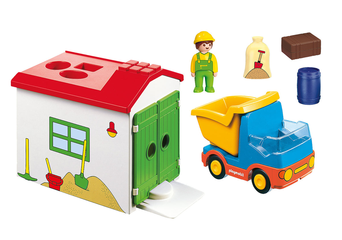 Playmobil 1.2.3 - Garbage Truck with Garage