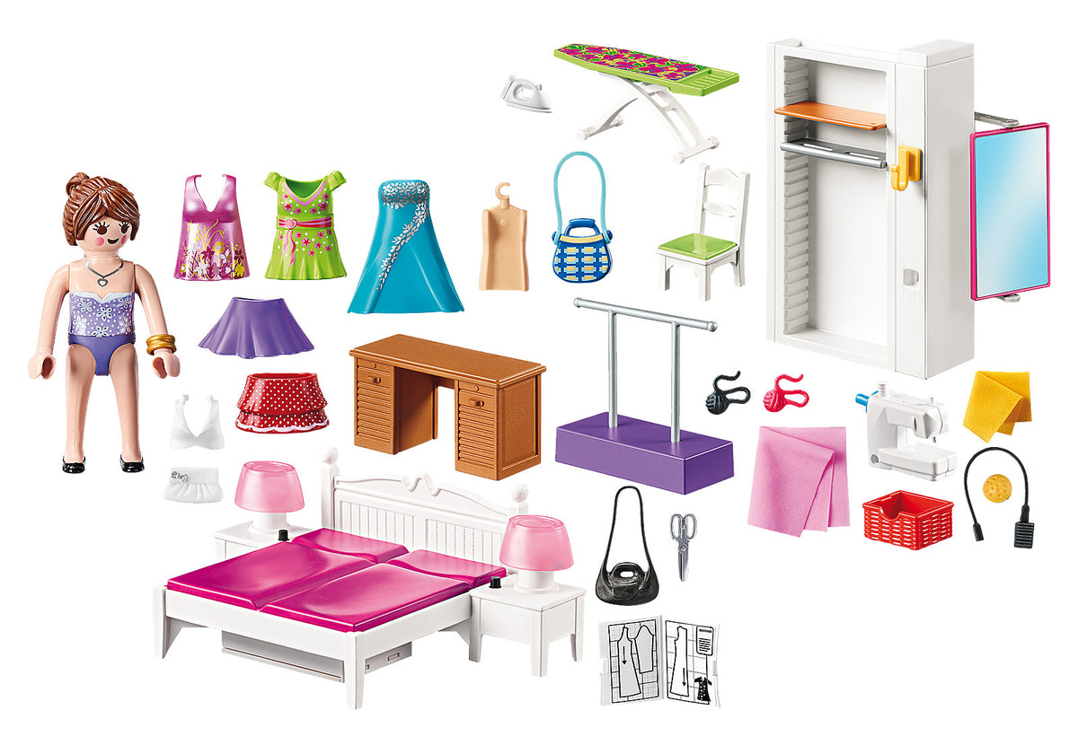 Playmobil Dollhouse - Bedroom with Sewing Corner