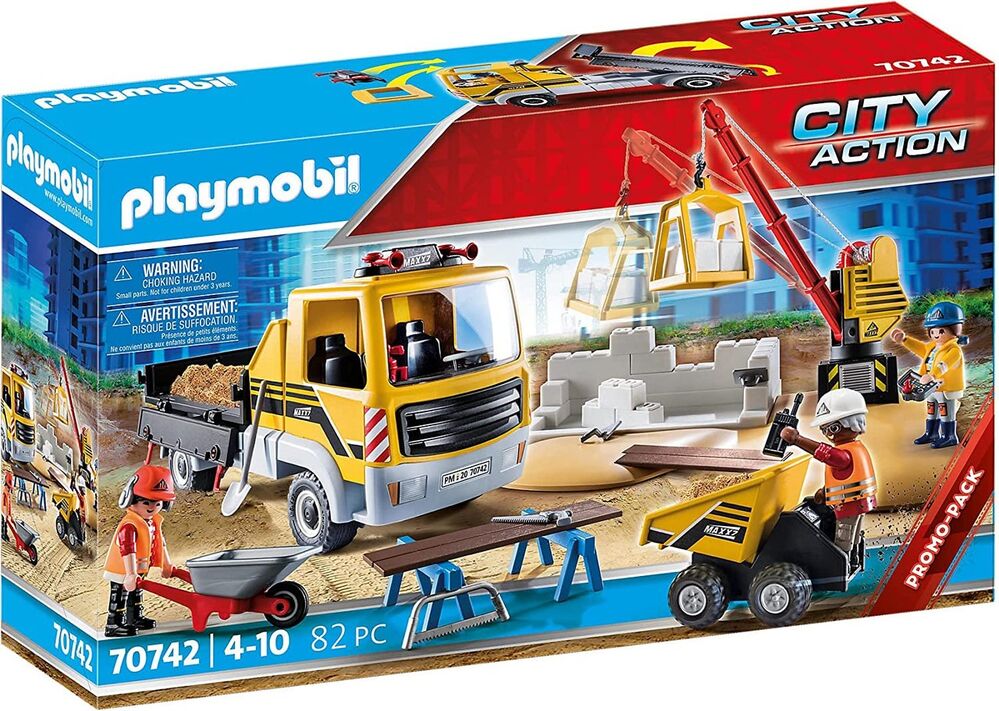 Playmobil City Action - Construction Site with Flatbed Truck