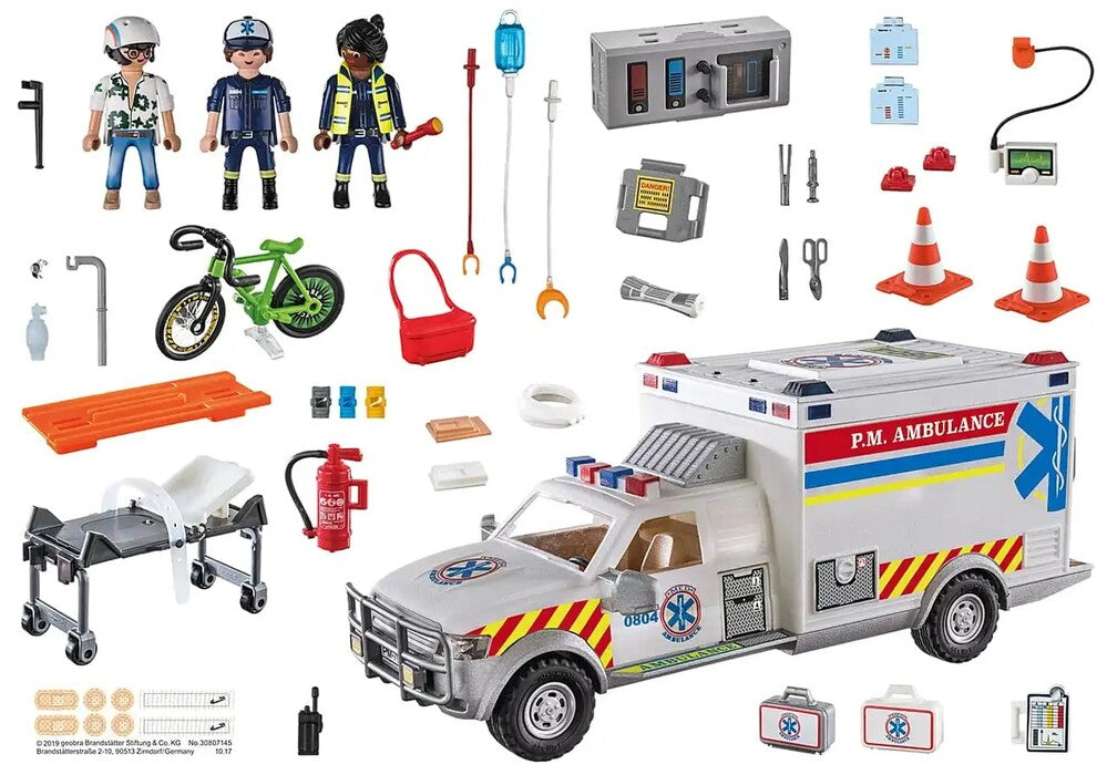 Playmobil City Action - Rescue Vehicles: Ambulance with Lights and Sound