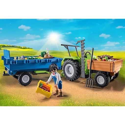 Playmobil 1.2.3 - Harvester Tractor with Trailer