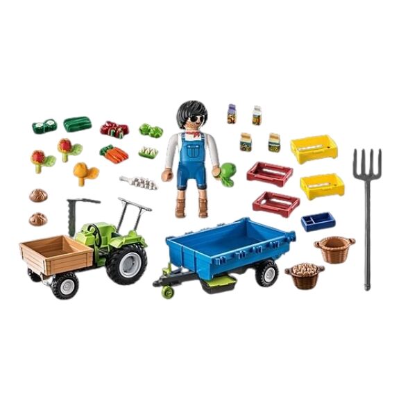 Playmobil 1.2.3 - Harvester Tractor with Trailer