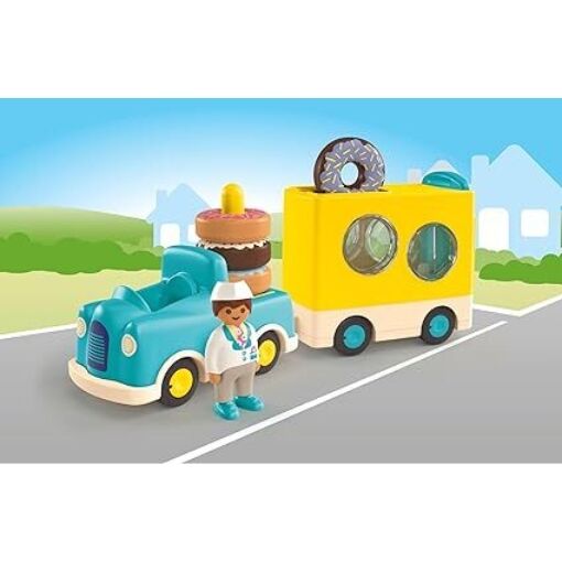 Playmobil JUNIOR - Crazy Donut Truck with Stacking and Sorting Feature