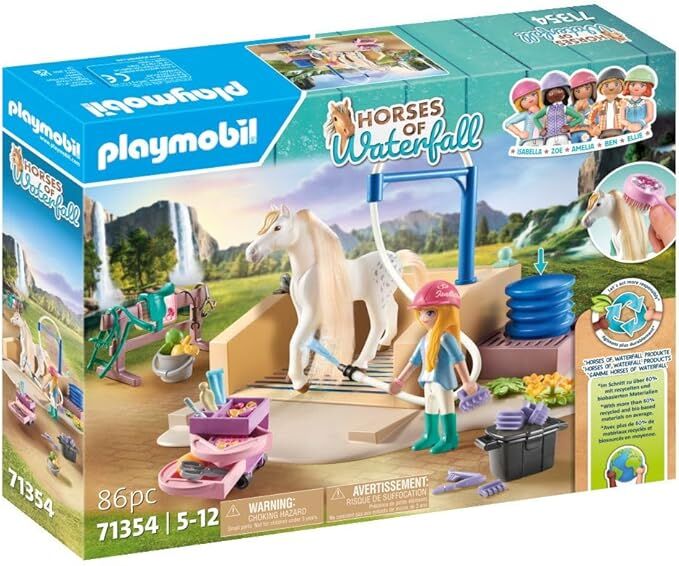 Playmobil Horses of Waterfall - Washing Station with Isabella and Lioness