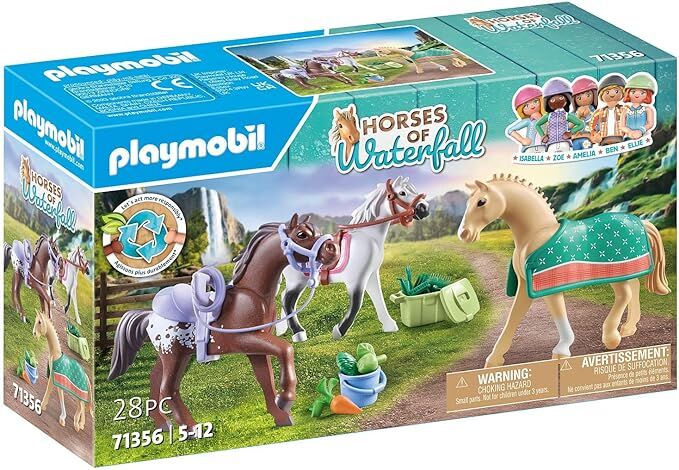 Playmobil Horses of Waterfall - Three Horses with Saddles