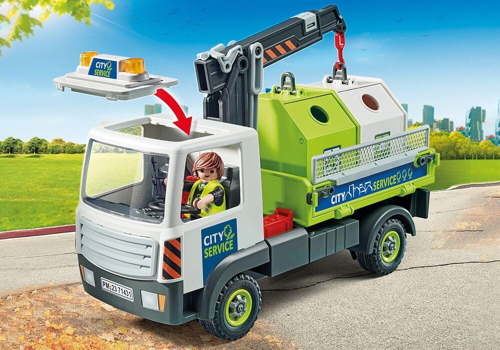 Playmobil City Action - Glass Recycling Truck with Container