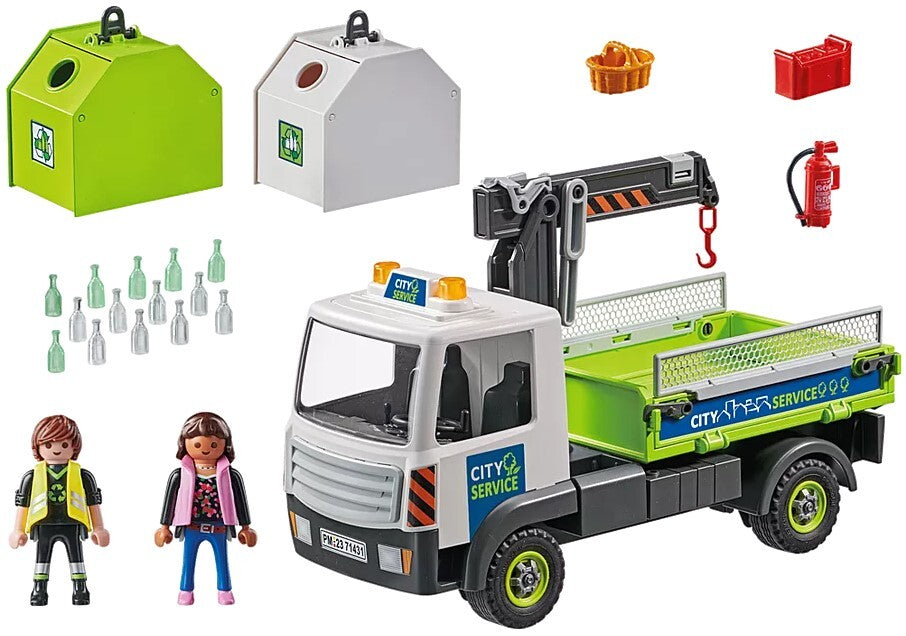 Playmobil City Action - Glass Recycling Truck with Container