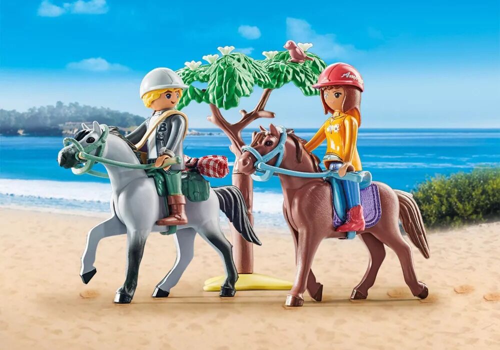 Playmobil Horses of Waterfall - Starter Pack Horseback Riding Trip to the Beach with Amelia and Ben