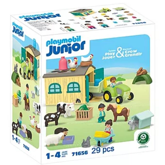 Playmobil JUNIOR - Farm Adventure with Tractor, Trailer and Animal Friends