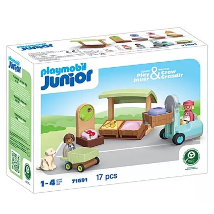 Playmobil JUNIOR - Organic Market Stall and Forklift