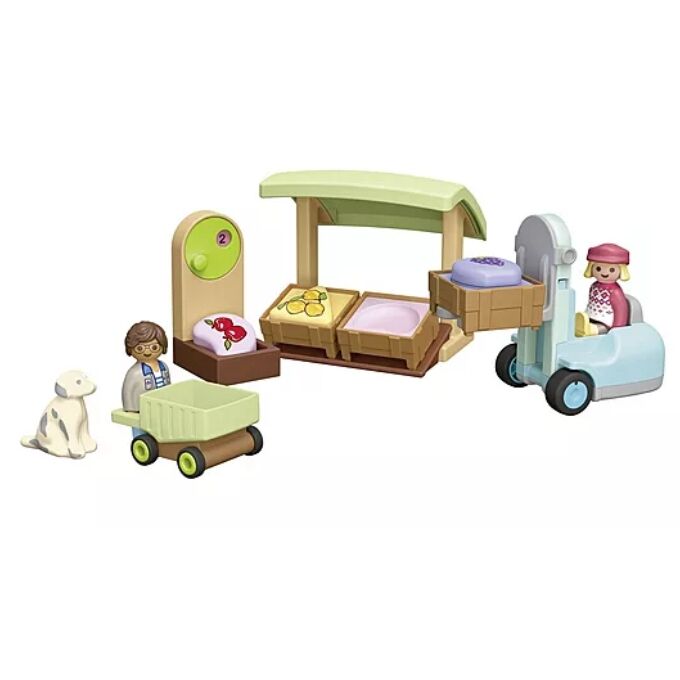 Playmobil JUNIOR - Organic Market Stall and Forklift