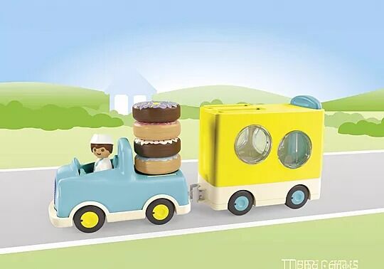 Playmobil JUNIOR - Crazy Donut Truck with Stacking and Sorting Feature