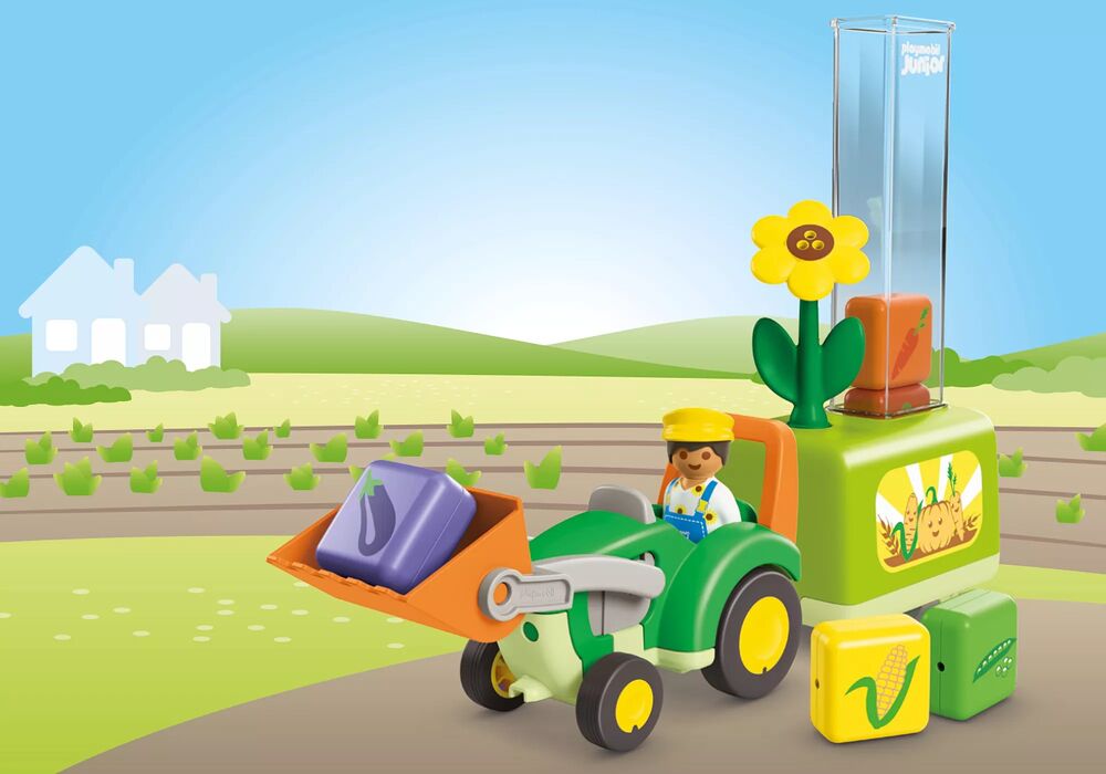 Playmobil JUNIOR - Tractor with Load and Drop Planter