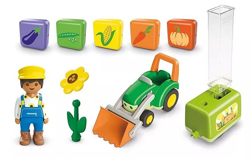 Playmobil JUNIOR - Tractor with Load and Drop Planter
