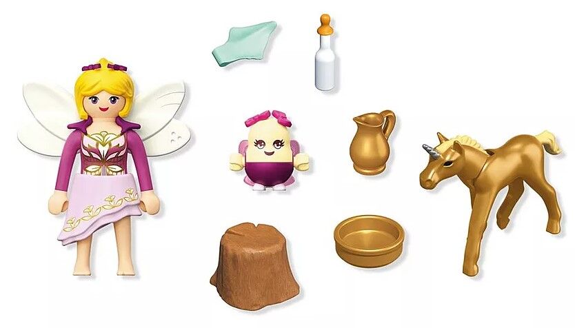 Playmobil - Golden Unicorn Foal with Fairy