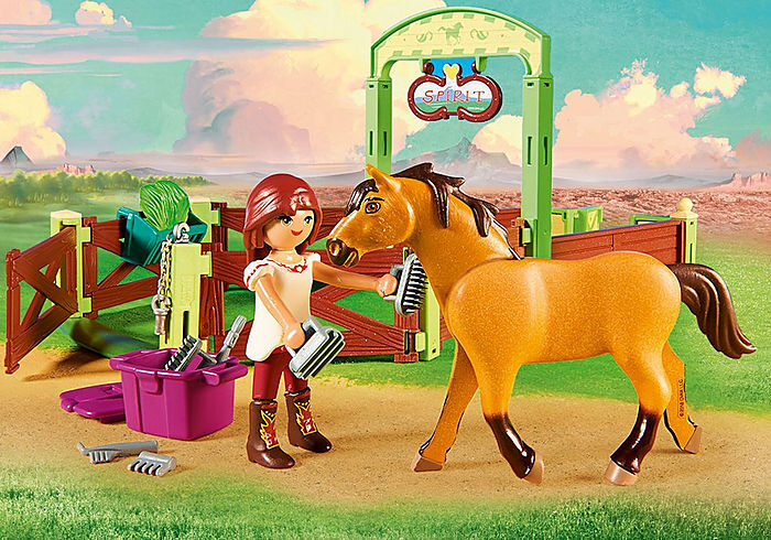 Playmobil Spirit Riding Free - Lucky & Spirit with Horse Stable