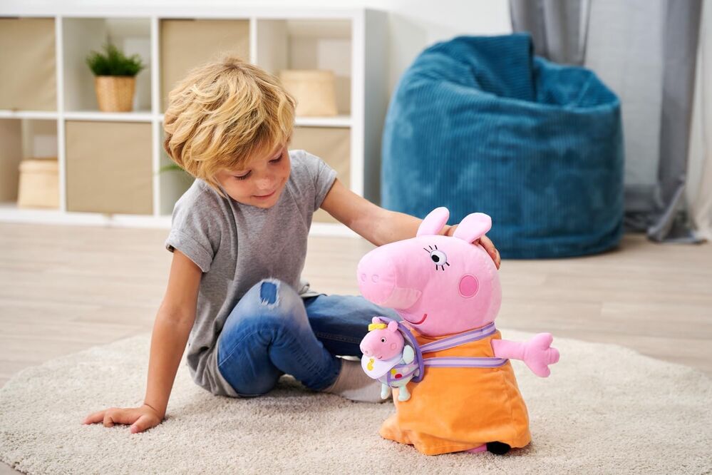 Peppa Pig Plush - Mummy Pig with Evie