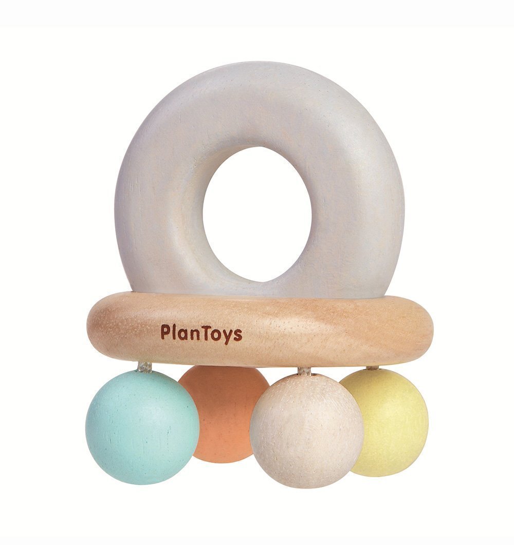 PlanToys Baby Toys - Bell Rattle - Pastel