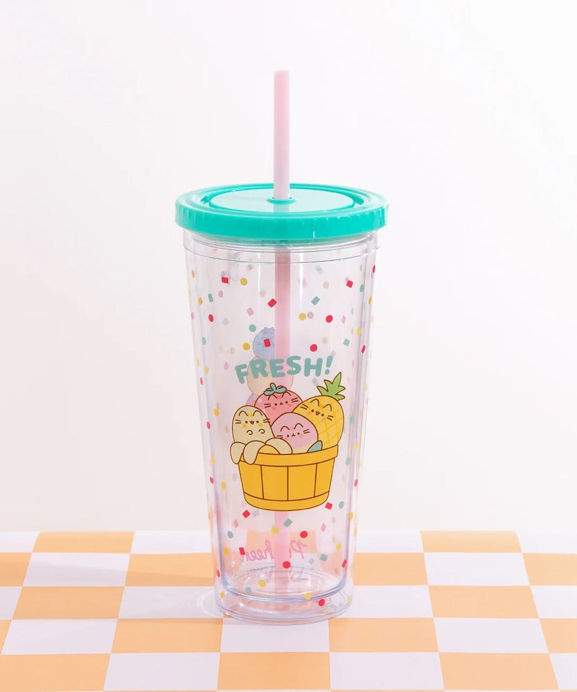Pusheen Fruits - Beaker & Straw