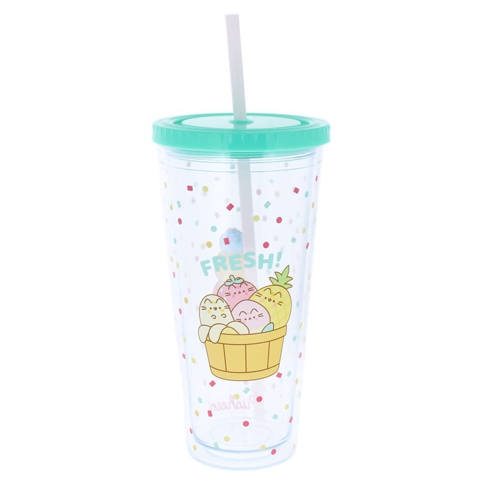 Pusheen Fruits - Beaker & Straw