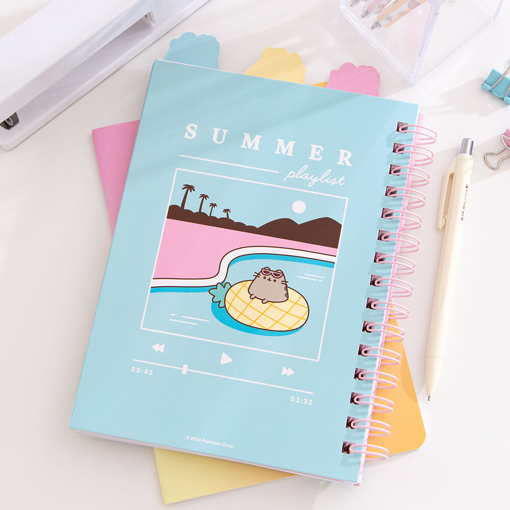 Pusheen Tropical Vacation - A4 Project Notebook