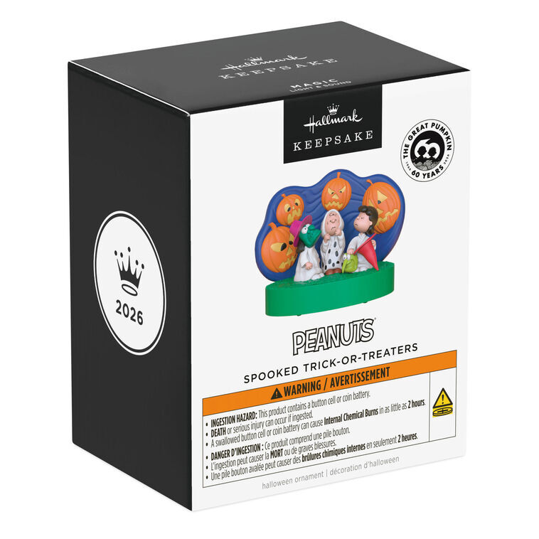 2026 Hallmark Keepsake Ornament - The Peanuts Gang 60th Anniversary Spooked Trick-or-Treaters with Light and Sound