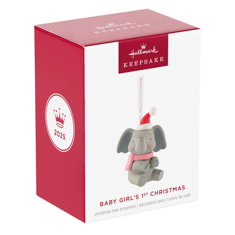 2025 Hallmark Keepsake Ornament - Baby Girl's 1st Christmas (Elephant)