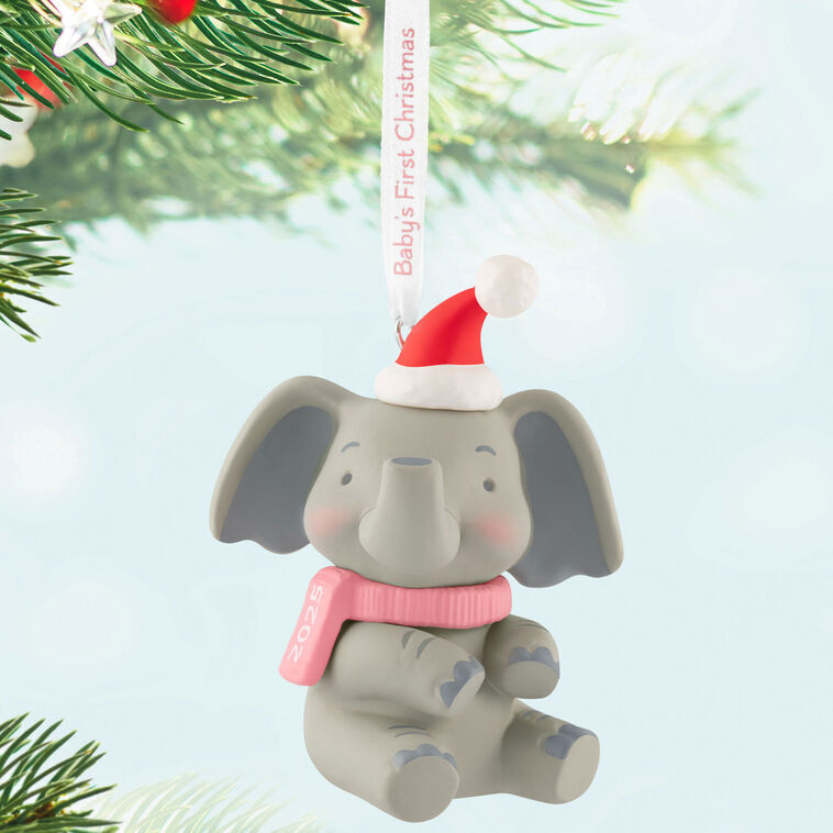 2025 Hallmark Keepsake Ornament - Baby Girl's 1st Christmas (Elephant)