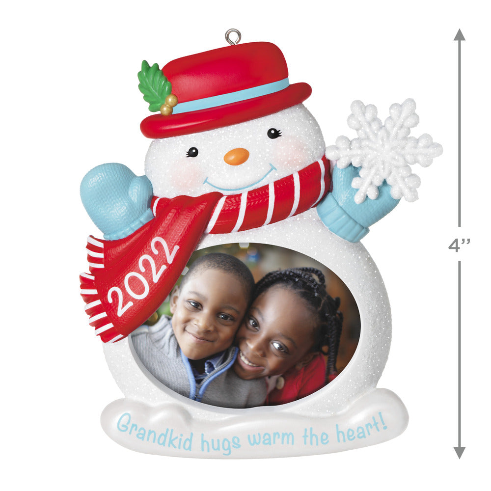 2022 Hallmark Keepsake Ornament - Grandkid Hugs Snowman Photo Frame