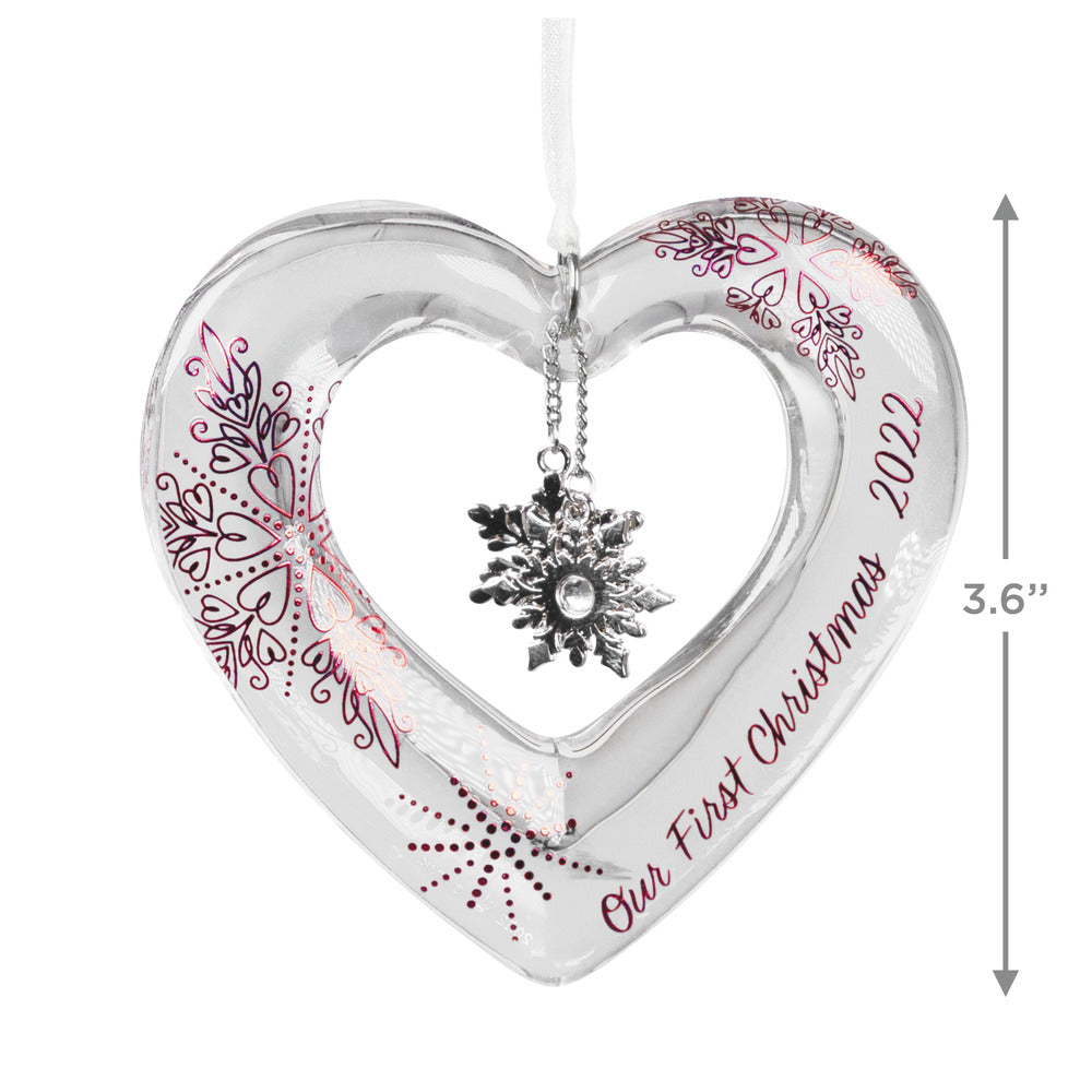 2022 Hallmark Keepsake Ornament - Our First Christmas Glass Heart