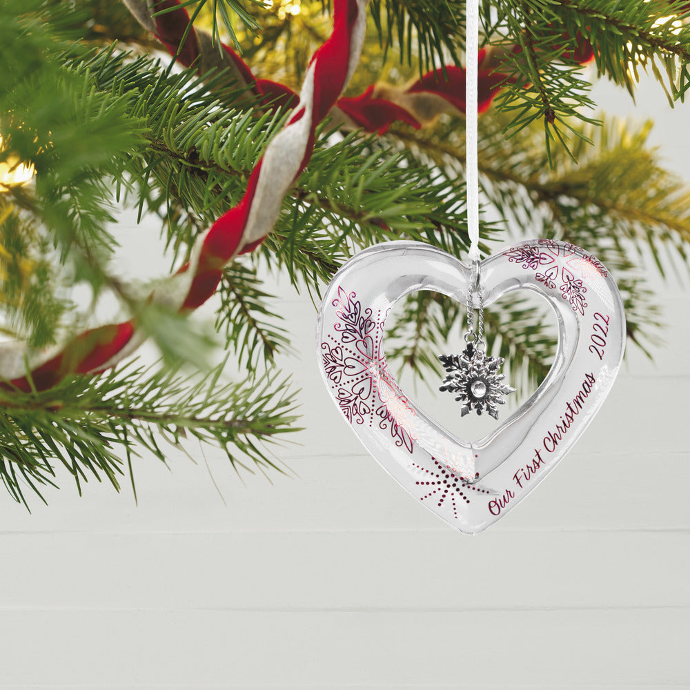 2022 Hallmark Keepsake Ornament - Our First Christmas Glass Heart