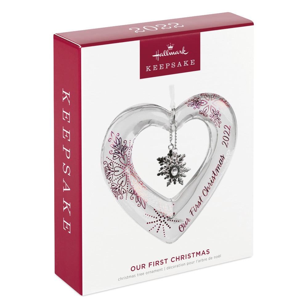 2022 Hallmark Keepsake Ornament - Our First Christmas Glass Heart