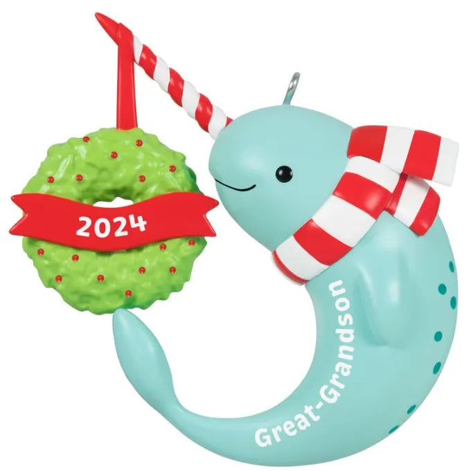 2024 Hallmark Keepsake Ornament - Great-Grandson Narwhal