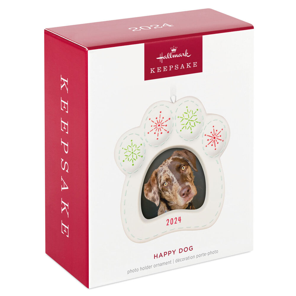 2024 Hallmark Keepsake Ornament - Happy Dog Photo Frame Porcelain