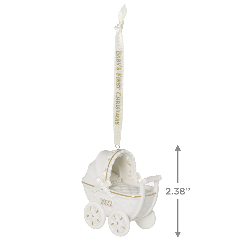 2022 Hallmark Keepsake Ornament - Baby's First Christmas Pram Porcelain